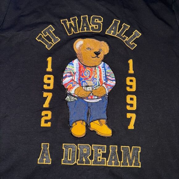 Hudson Outerwear It Was All A Dream Shirt Men's Size 2X Black Biggie Smalls Bear - Picture 2 of 5